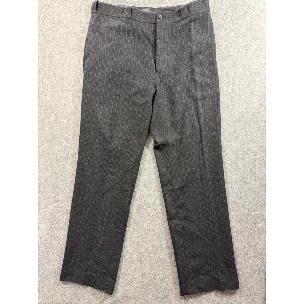 VTG Polo Ralph Lauren France Poloco SAS Gray Blue Pinstripe Wool Dress Pants 35